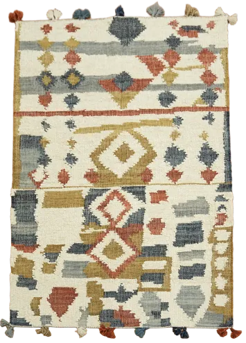 Stylish Abstract Art Kilim Rug Ideal for Modern Interiors 6'x8'
