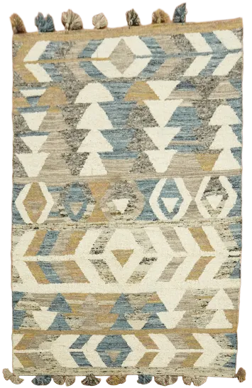 Bohemian Flair: Abstract Tribal Design Area Rug in Neutral Colors 5'x8'