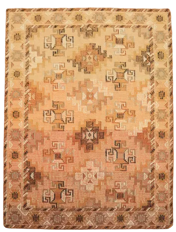 Warm Earth Tones Tribal Pattern Kilim Rustic Bohemian Rug 6'x8'