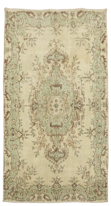 Distressed Anatolian Oriental Wool Rug 4x7