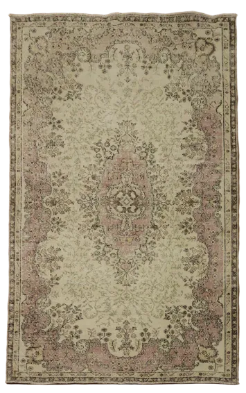 Vintage Wool Anatolian Oriental Area Rug 6x9