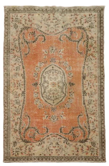 Vintage Decorative Wool Anatolian Oriental Area Rug 6x9