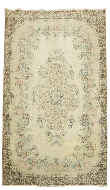 Distressed Wool Anatolian Oriental Area Rug 6x10