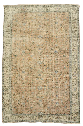 Faded Vintage Wool Anatolian Oriental Area Rug 6x8