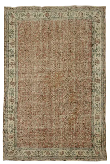 Vintage Anatolian Oriental Wool Area Rug 7x10