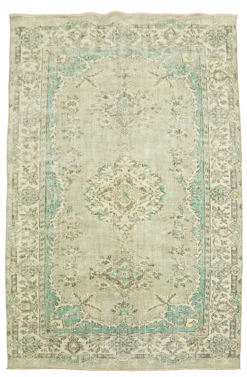 Distressed Vintage Wool Anatolian Oriental Area Rug 6x9