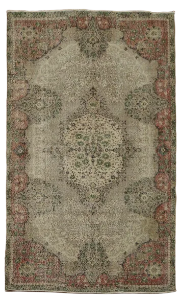 Vintage Anatolian Oriental Wool Rug 6x9
