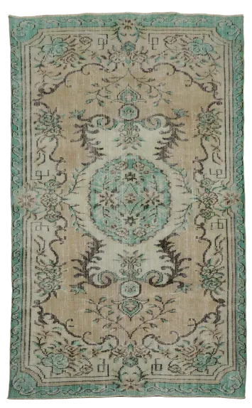 Vintage Anatolian Oriental Wool Rug 5x9