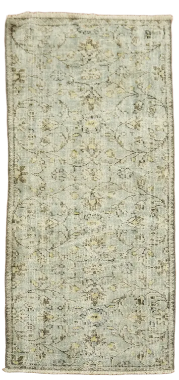 Green Vintage Wool Anatolian Oriental Rug 3x6