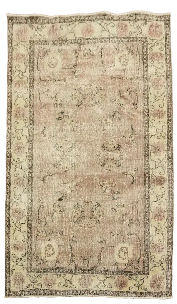 Rustish Distressed Wool Anatolian Oriental Rug 4x7