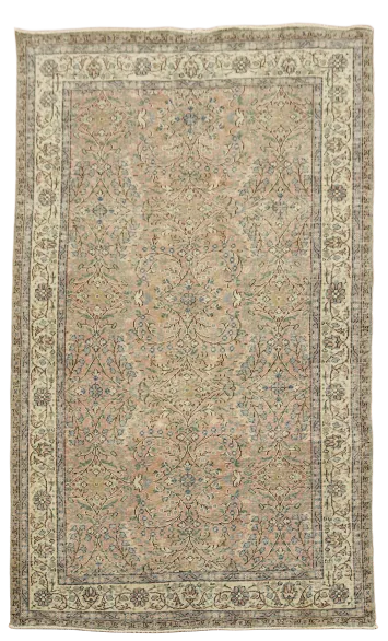 Vintage Wool Anatolian Oriental Distressed Area Rug 5x9
