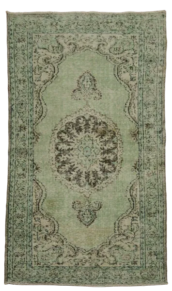 Green Vintage WoolAnatolian Oriental Area Rug 5x9