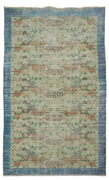 Vintage Decorative Wool Anatolian Oriental Area Rug 5x9