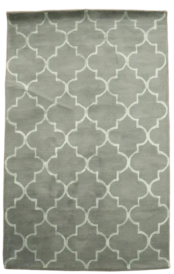 Chic Gray Green Lattice Design Rug Perfect for Living Room Decor 5'x8'