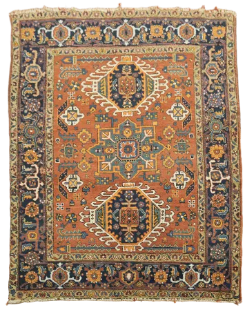 Vintage Collectible Gharajeh Persian Wool Rug 5x6