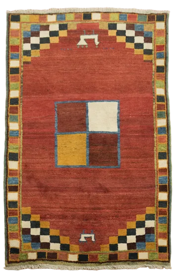 Gabbeh Persian Tribal Wool Rug 4x7