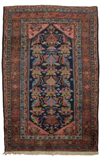 Blue Tribal Wool Lilian Persian Rug 5x7