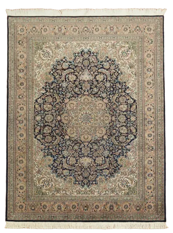 Blue Kashan Oriental Wool Area Rug 8x11