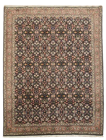 Blue All Over Floral Wool Bidjar Persian Area Rug 10x13