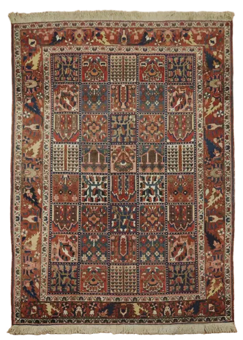 Vintage Garden Design Bakhtiari Persian Wool Area Rug 7x10