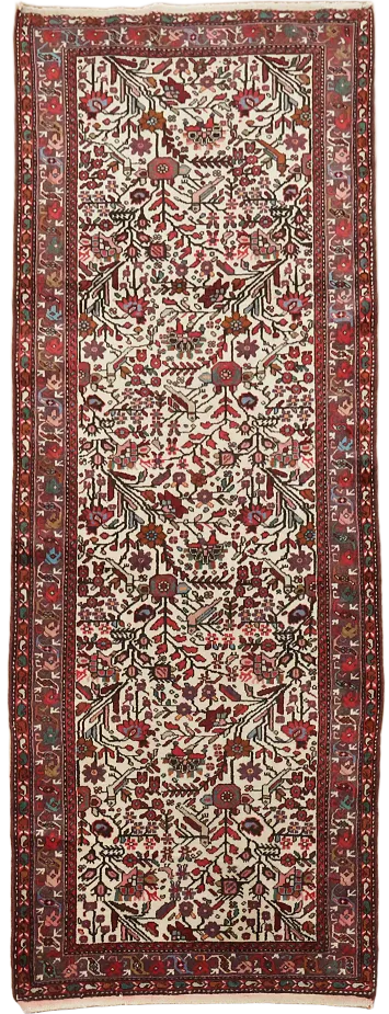 Vintage Floral Hamedan Persian Rug 3x6