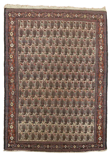 Vintage Wool Senneh Oriental Rug 5x7