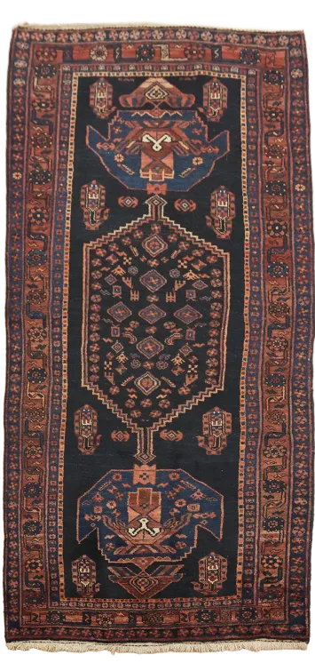 Vintage Tribal Bidjar Oriental Runner Wool Rug 4x9