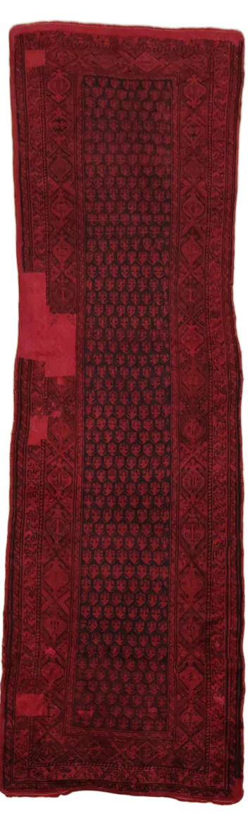 Over Dyed Vintage Shiraz Persian Runner Wool Rug 3x11