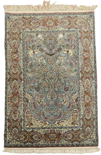 Super Fine Isfahan Persian Wool Rug 3x5 MASTER PIECE