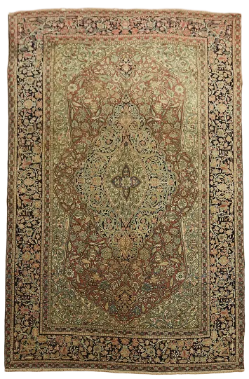 Pre-1900 Antique Sarouk Farahan Persian Wool Rug 4x7
