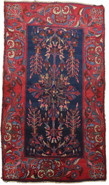 Antique Blue Sultanabad Ziegler Persian Wool Rug 4x6