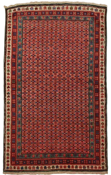 Pre-1900 Antique Kazak Oriental Tribal Wool Rug 4x6