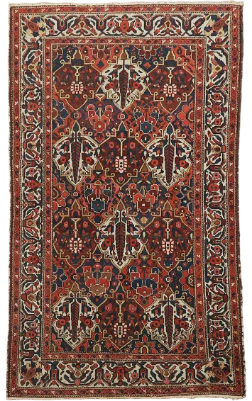 Traditional Vintage Bakhtiari Persian Wool Rug 5x7