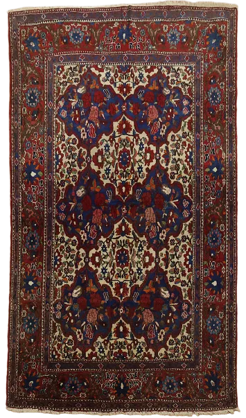 Old Bakhtiari Persian Floral Vintage Wool Rug 5x7