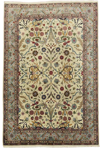 Vintage Tabriz Oriental Wool Area Rug 9x12