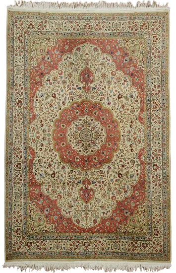 Vintage Floral Tabriz Persian Wool Area Rug 9x12