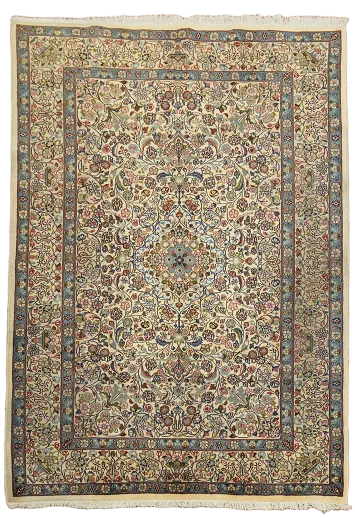 Vintage Floral Kashan Persian Wool Area Rug 7x10