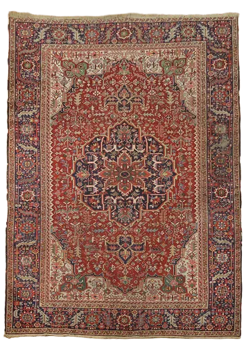 Antique Heriz Persian Wool Area Rug 9x13