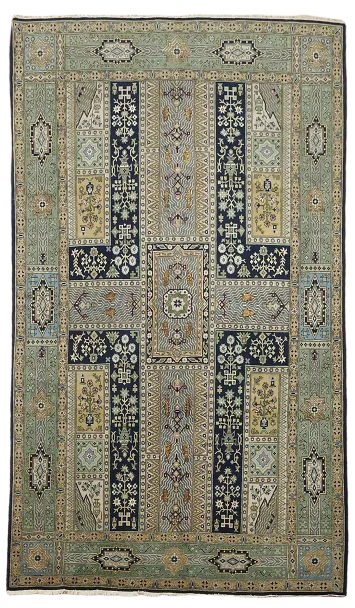 Vintage Wool Qum Persian Area Rug 5x9