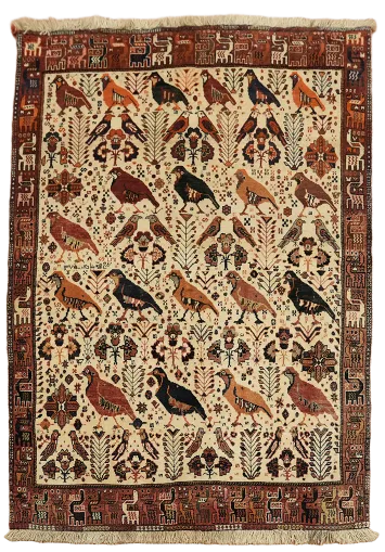Animal Pictorial Wool Gabbeh Persian Rug 5x7