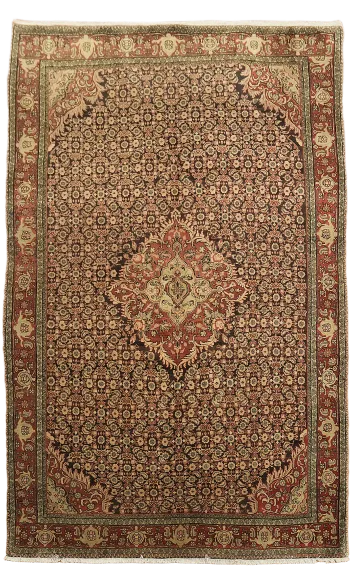 Blue Vintage Wool Bidjar Persian Area Rug 6x9