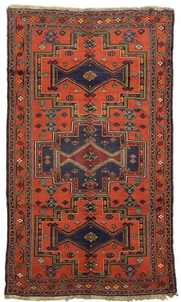 Vintage Geometric Kazak Oriental Wool Area Rug 6x9
