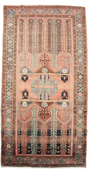 Tribal Hamedan Persian Wool Rug 5x10