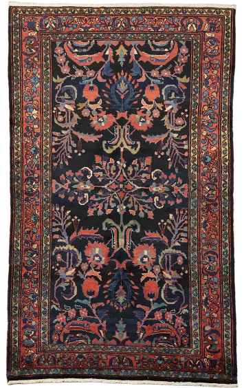 Blue Vintage Lilian Persian Wool Rug 5x8