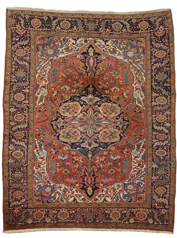 Antique Wool Heriz Serapi Persian Area Rug 8x11