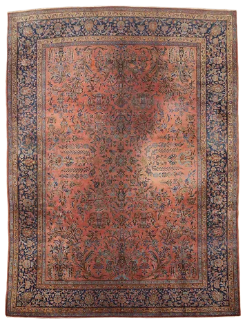 Collectible Antique Kashan Persian Wool Area Rug 9x11
