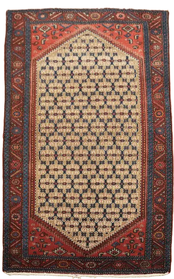 Vintage Hamedan Persian Wool Rug 4x7
