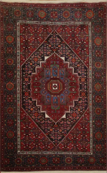 Blue Zanjan Persian Wool Rug 4x7