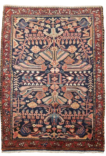 Blue Lilian Persian Tribal Wool Rug 5x7