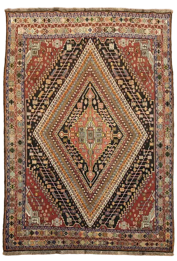 Tribal Vintage Kashkoli Persian Wool Area Rug 7x10